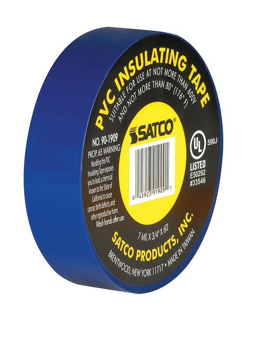 Satco 90-1909 Elec Tape 60 Ft. 3/4", Blue
