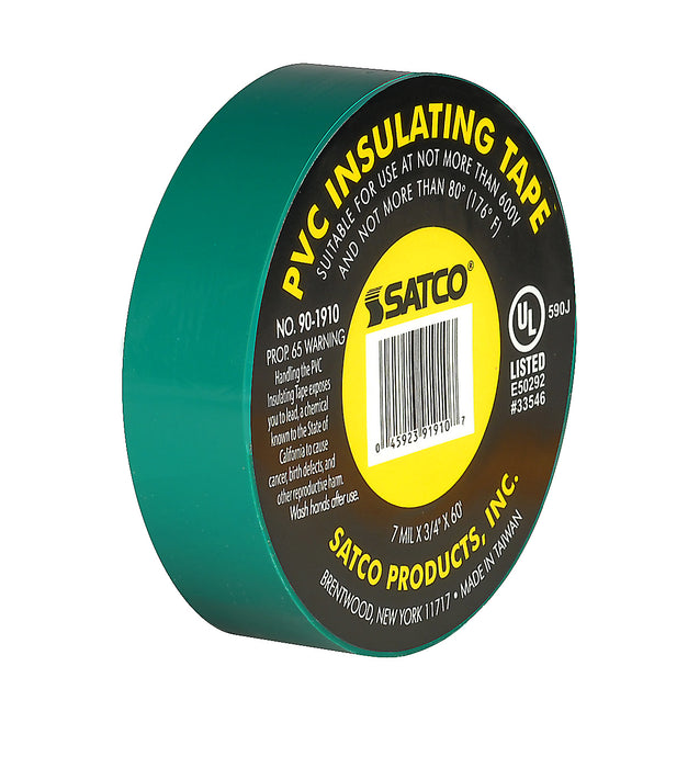 Satco 90-1910 Elec Tape 60 Ft. 3/4", Green