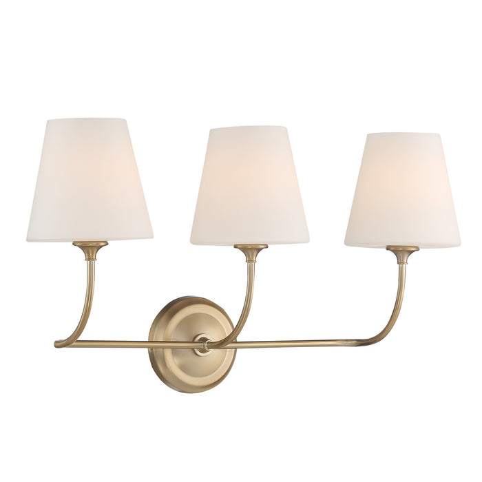 Crystorama 2443-OP-VG Three Light Bathroom Vanity, Vibrant Gold