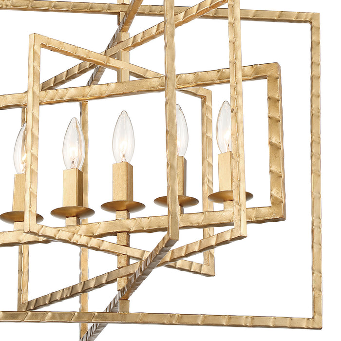Crystorama 336-GA Five Light Chandelier, Antique Gold