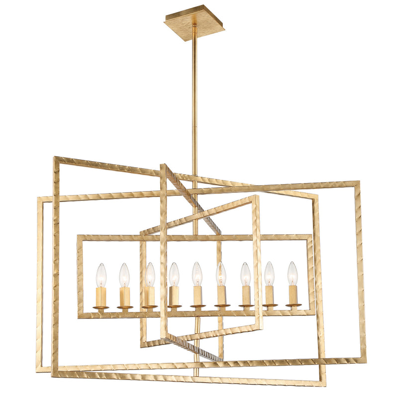 Crystorama 337-GA Nine Light Chandelier, Antique Gold