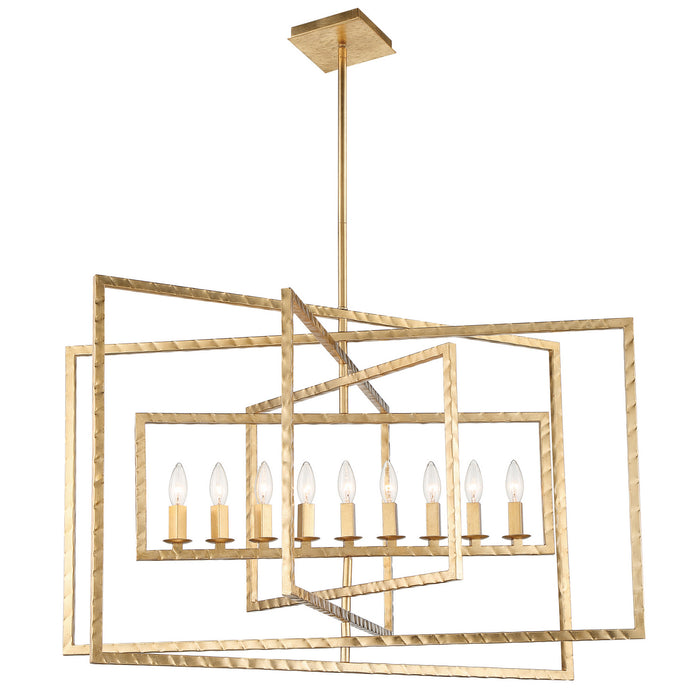 Crystorama 337-GA Nine Light Chandelier, Antique Gold