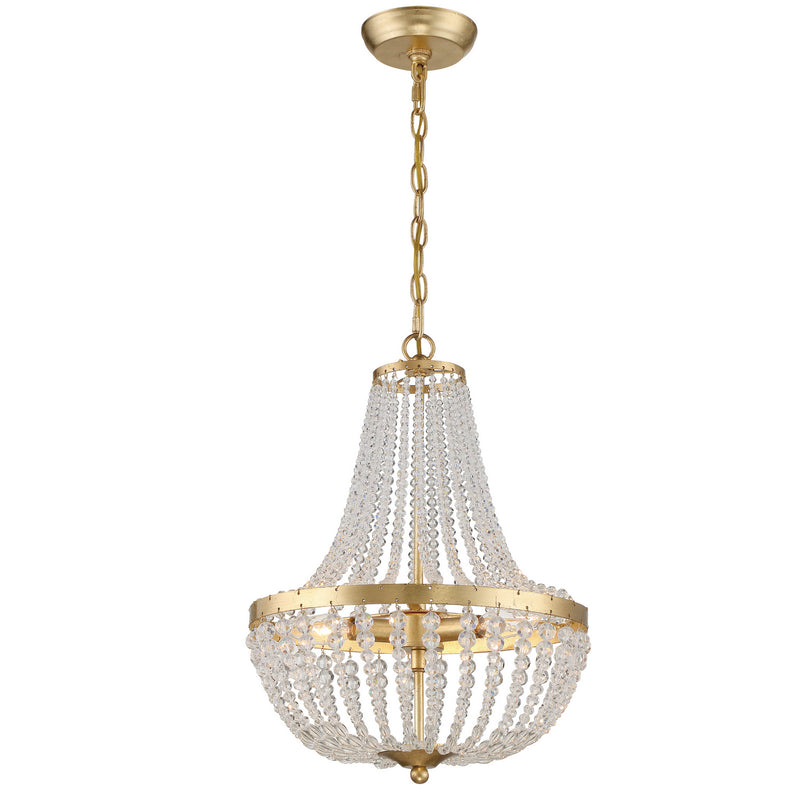 Crystorama 603-GA Three Light Chandelier, Antique Gold