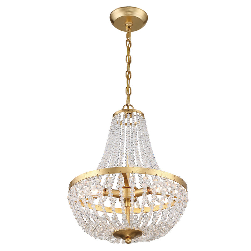 Crystorama 603-GA Three Light Chandelier, Antique Gold