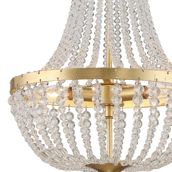 Crystorama 603-GA Three Light Chandelier, Antique Gold