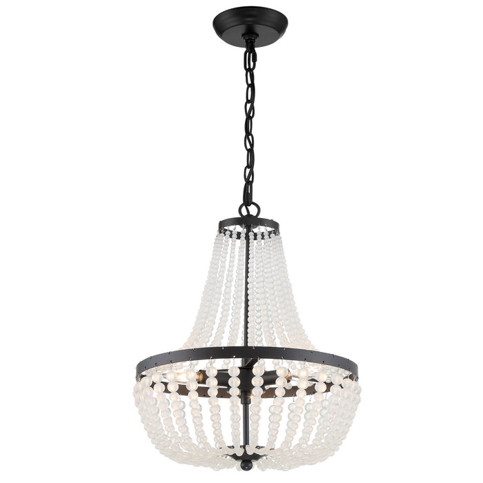 Crystorama 603-MK Three Light Chandelier, Matte Black