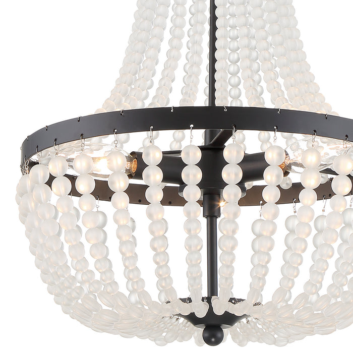 Crystorama 603-MK Three Light Chandelier, Matte Black