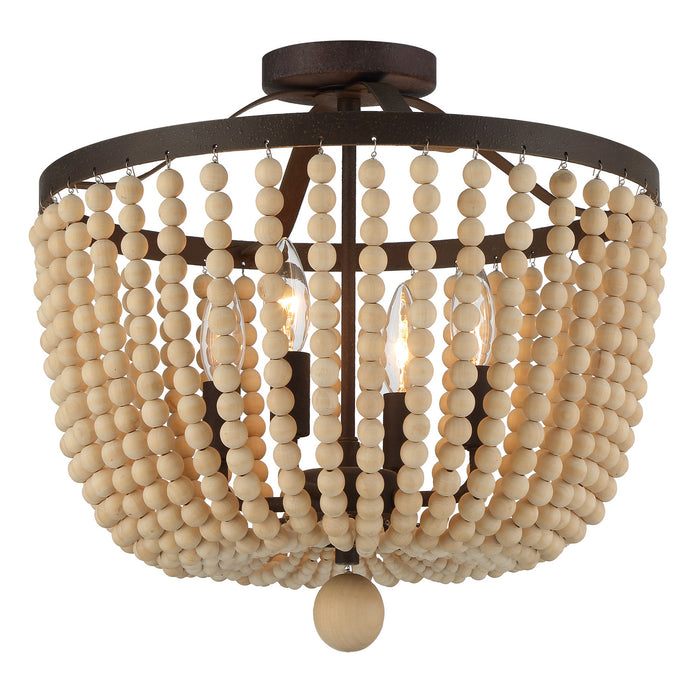 Crystorama 604-FB_CEILING Four Light Semi Flush Mount, Forged Bronze