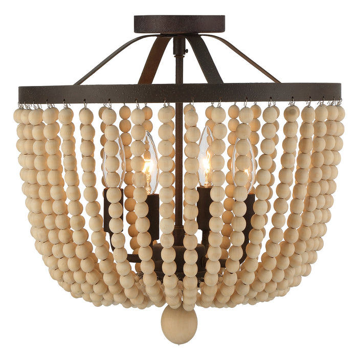 Crystorama 604-FB_CEILING Four Light Semi Flush Mount, Forged Bronze