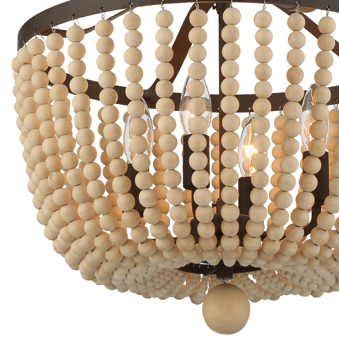 Crystorama 604-FB_CEILING Four Light Semi Flush Mount, Forged Bronze
