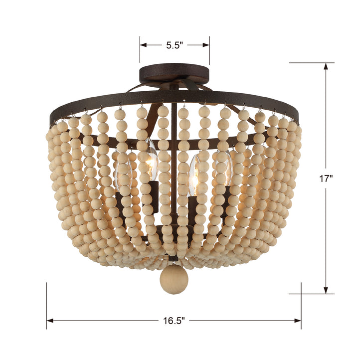 Crystorama 604-FB_CEILING Four Light Semi Flush Mount, Forged Bronze