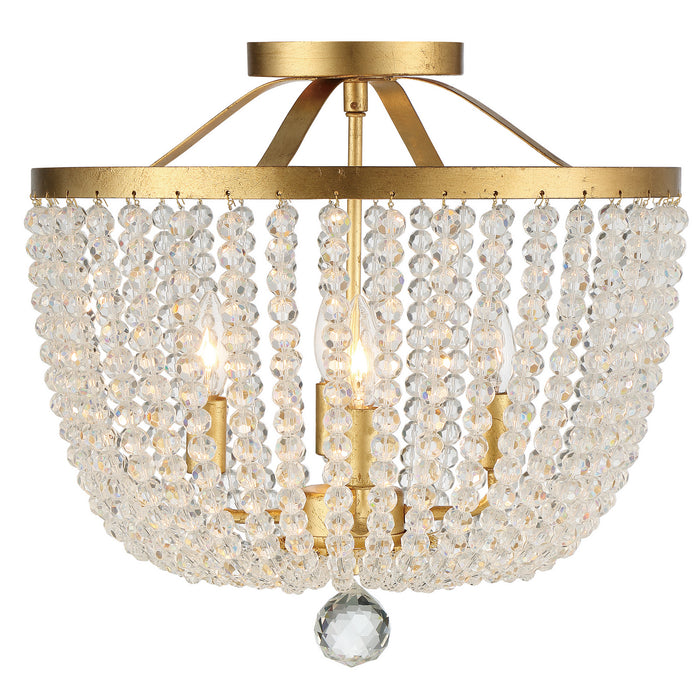 Crystorama 604-GA_CEILING Four Light Semi Flush Mount, Antique Gold