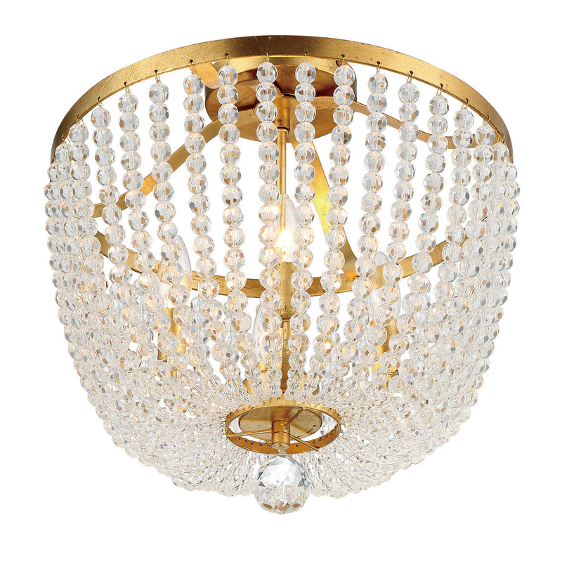 Crystorama 604-GA_CEILING Four Light Semi Flush Mount, Antique Gold