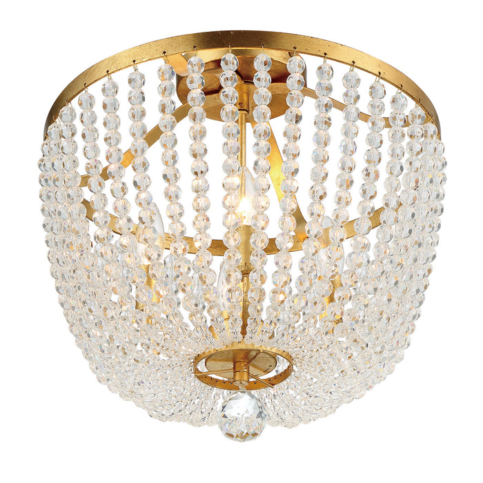 Crystorama 604-GA_CEILING Four Light Semi Flush Mount, Antique Gold