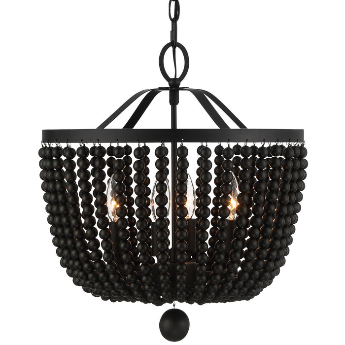 Crystorama 604-MK Four Light Chandelier, Matte Black