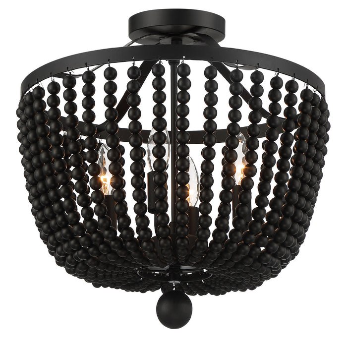 Crystorama 604-MK_CEILING Four Light Semi Flush Mount, Matte Black