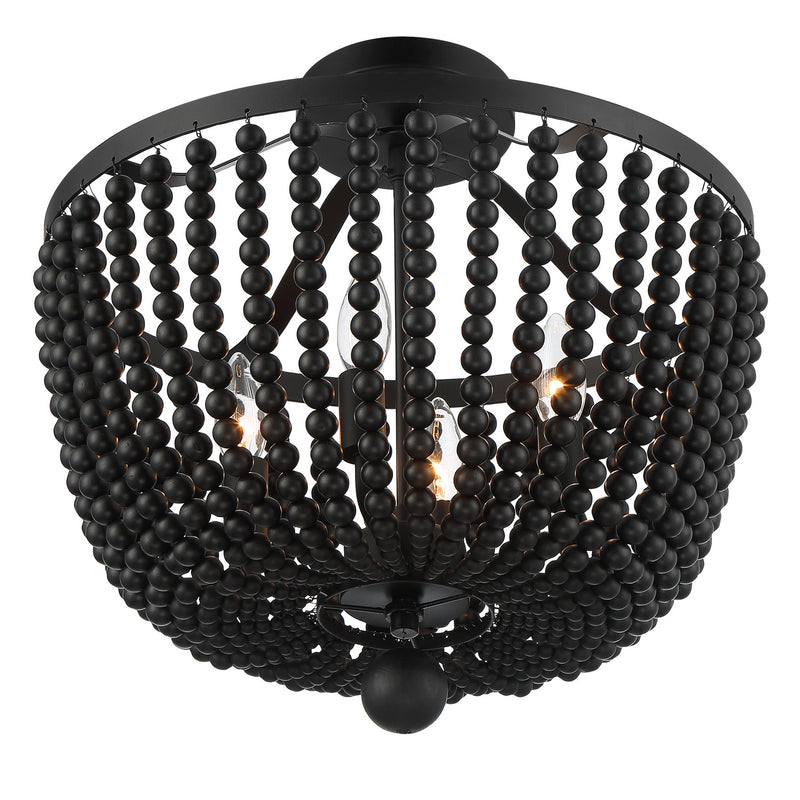 Crystorama 604-MK_CEILING Four Light Semi Flush Mount, Matte Black