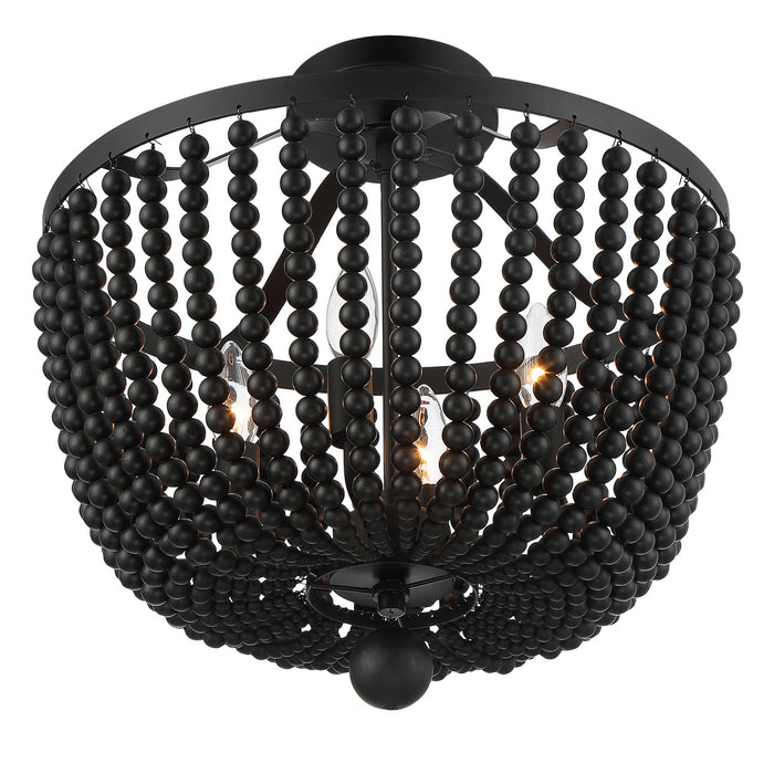 Crystorama 604-MK_CEILING Four Light Semi Flush Mount, Matte Black
