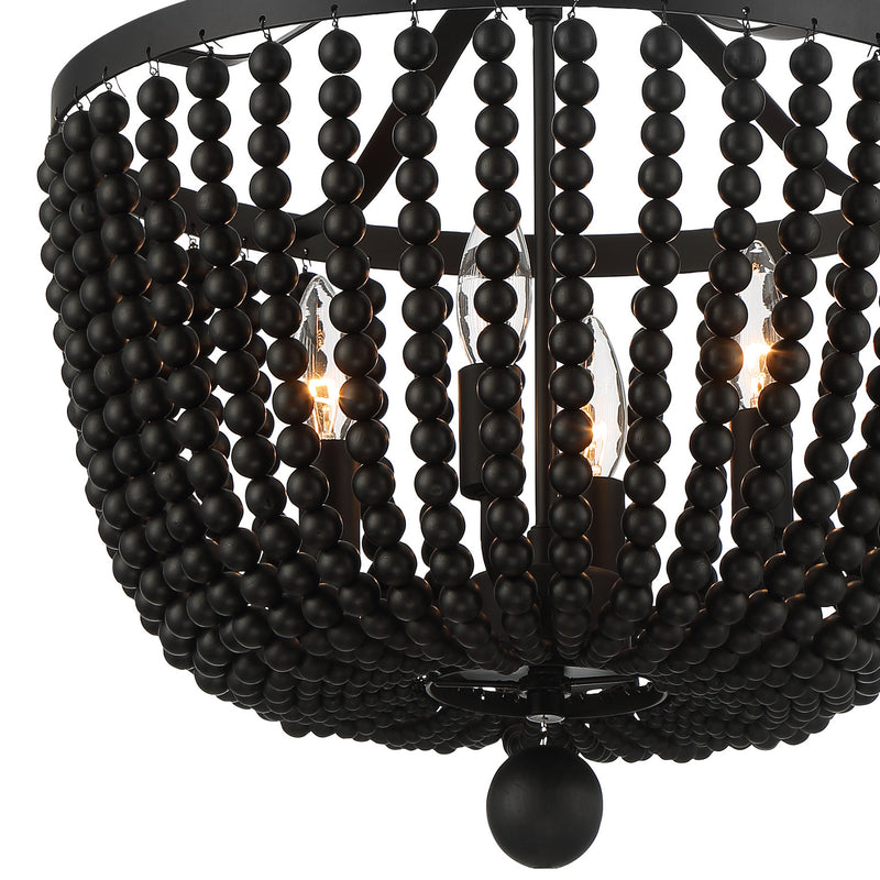 Crystorama 604-MK_CEILING Four Light Semi Flush Mount, Matte Black