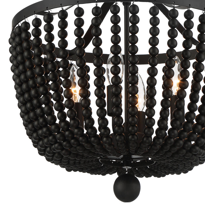 Crystorama 604-MK_CEILING Four Light Semi Flush Mount, Matte Black