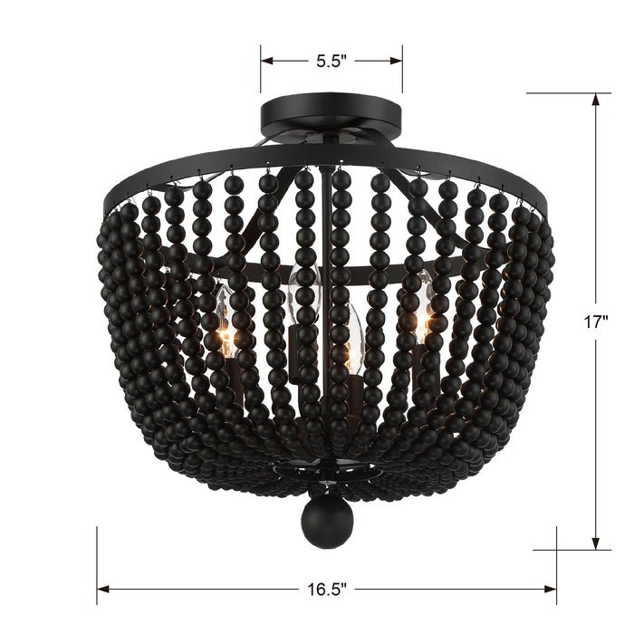 Crystorama 604-MK_CEILING Four Light Semi Flush Mount, Matte Black