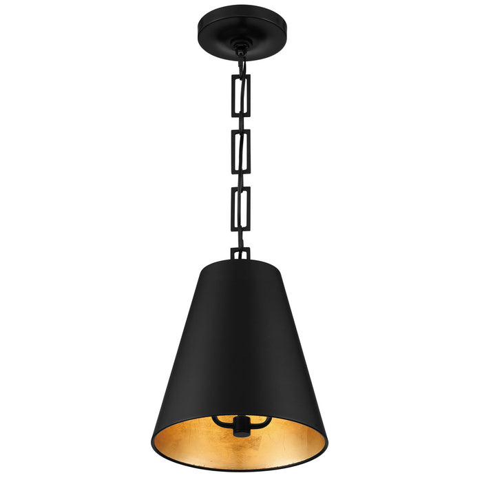 Crystorama 8685-MK-GA Two Light Chandelier, Matte Black + Antique Gold