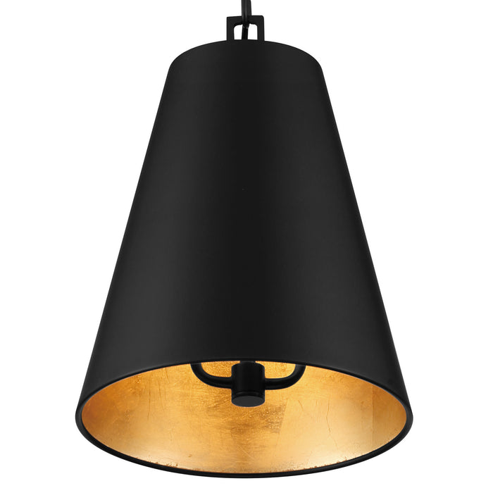 Crystorama 8685-MK-GA Two Light Chandelier, Matte Black + Antique Gold
