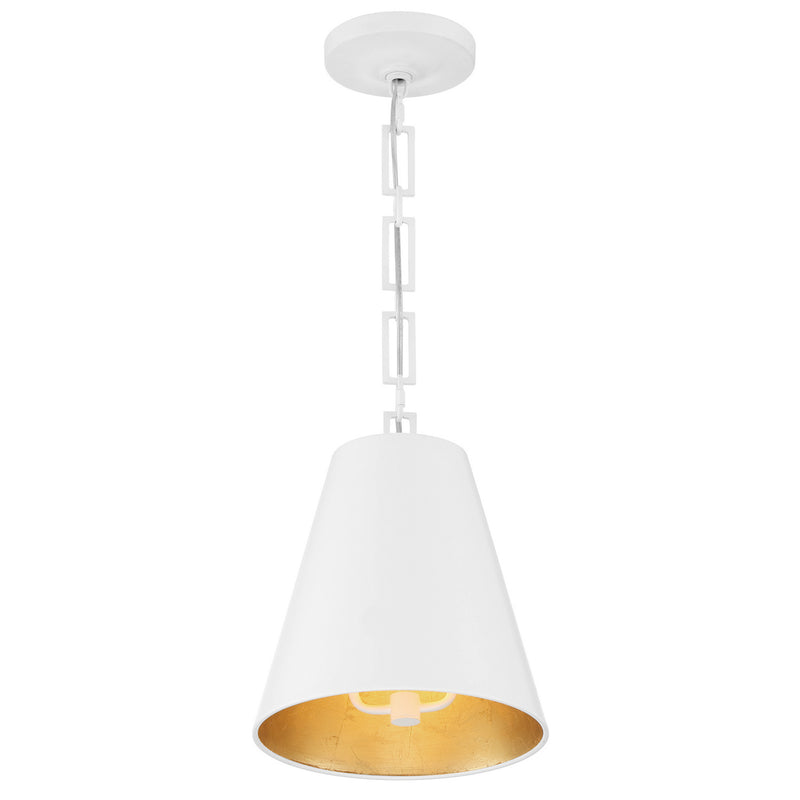 Crystorama 8685-MT-GA Two Light Chandelier, Matte White + Antique Gold