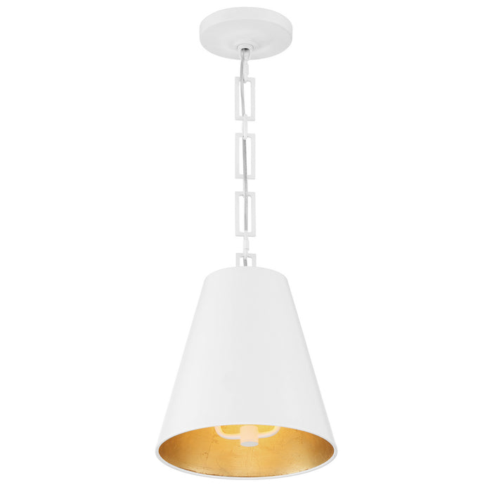 Crystorama 8685-MT-GA Two Light Chandelier, Matte White + Antique Gold