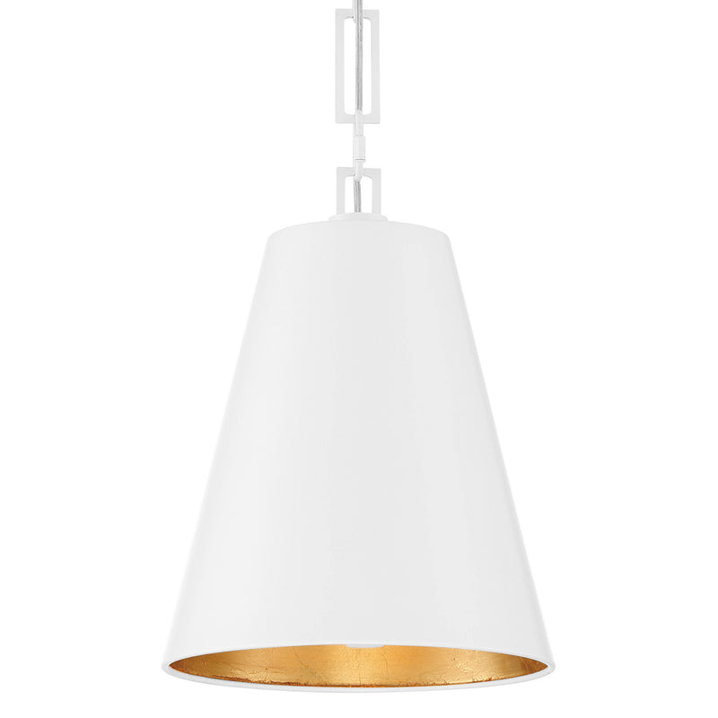 Crystorama 8685-MT-GA Two Light Chandelier, Matte White + Antique Gold