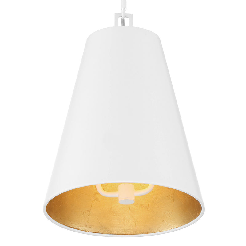 Crystorama 8685-MT-GA Two Light Chandelier, Matte White + Antique Gold
