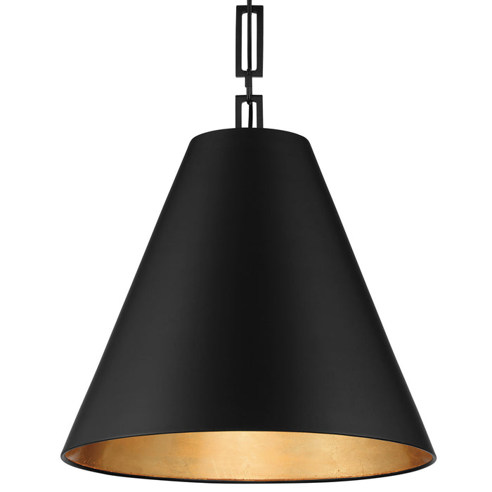 Crystorama 8687-MK-GA Three Light Chandelier, Matte Black + Antique Gold