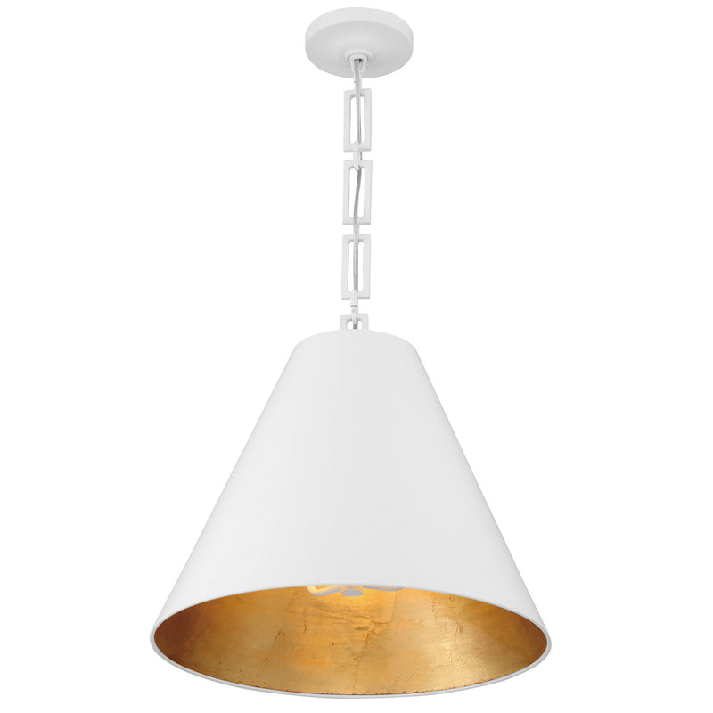 Crystorama 8687-MT-GA Three Light Chandelier, Matte White + Antique Gold
