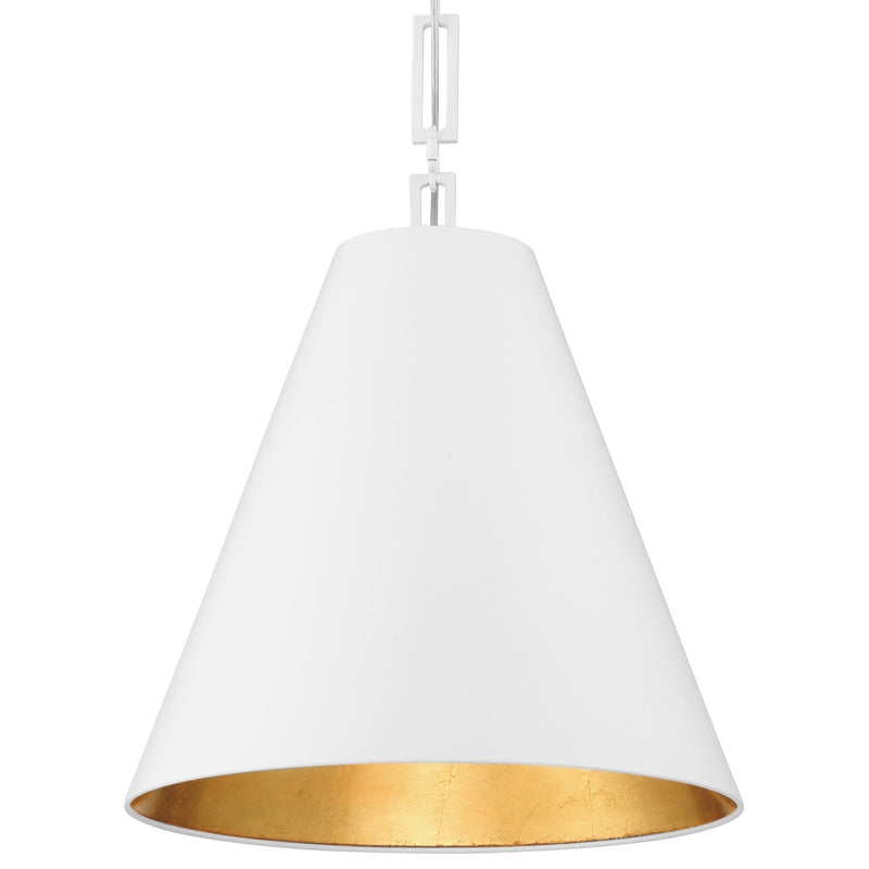 Crystorama 8687-MT-GA Three Light Chandelier, Matte White + Antique Gold