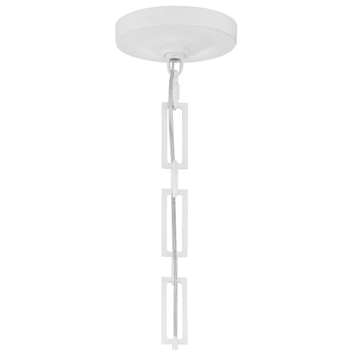Crystorama 8687-MT-GA Three Light Chandelier, Matte White + Antique Gold