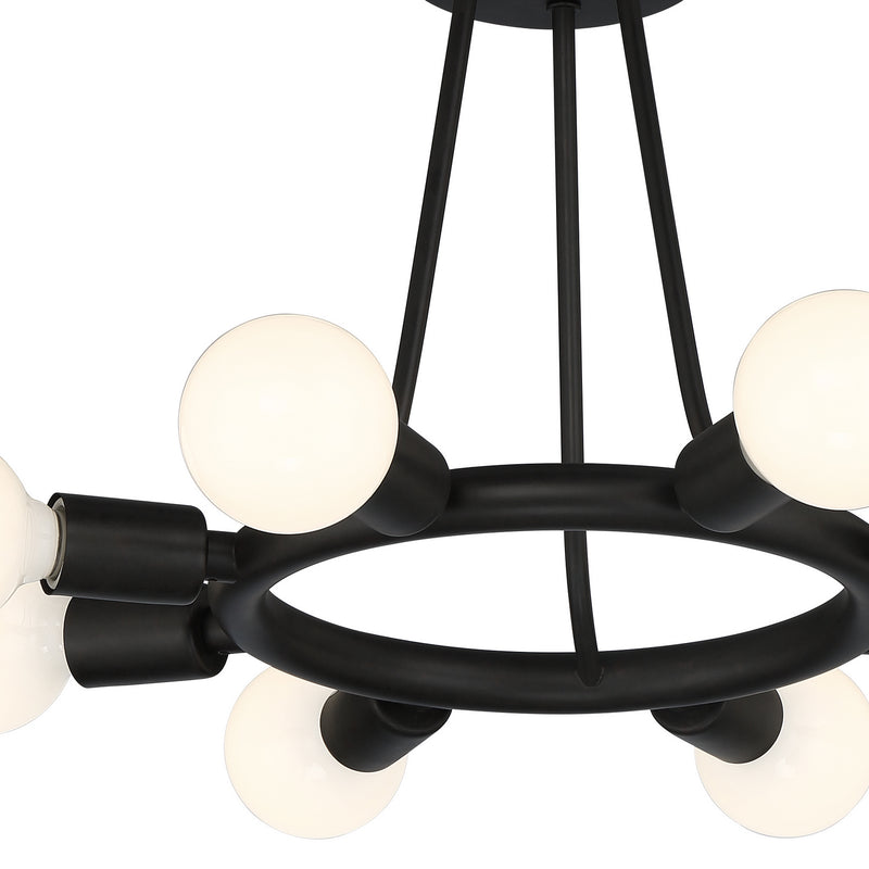 Crystorama 9043-BK Eight Light Semi Flush Mount, Black