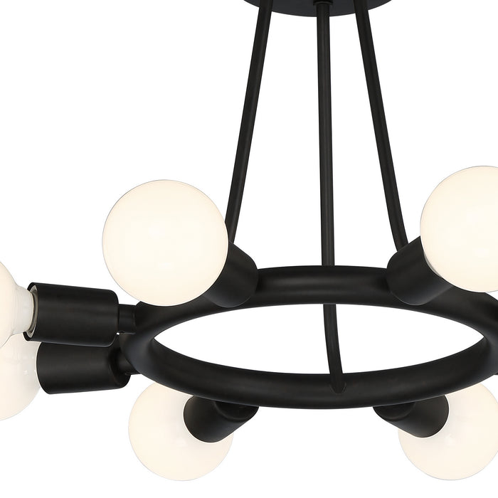Crystorama 9043-BK Eight Light Semi Flush Mount, Black