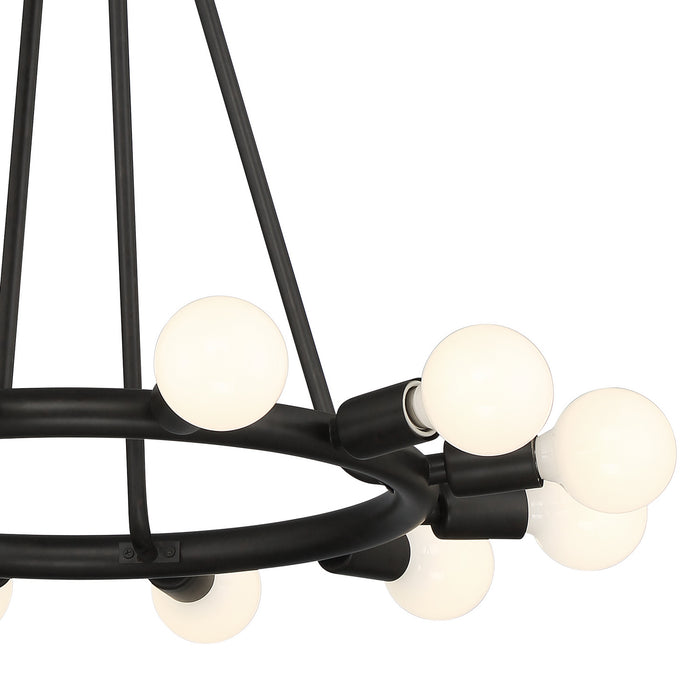 Crystorama 9045-BK 12 Light Chandelier, Black