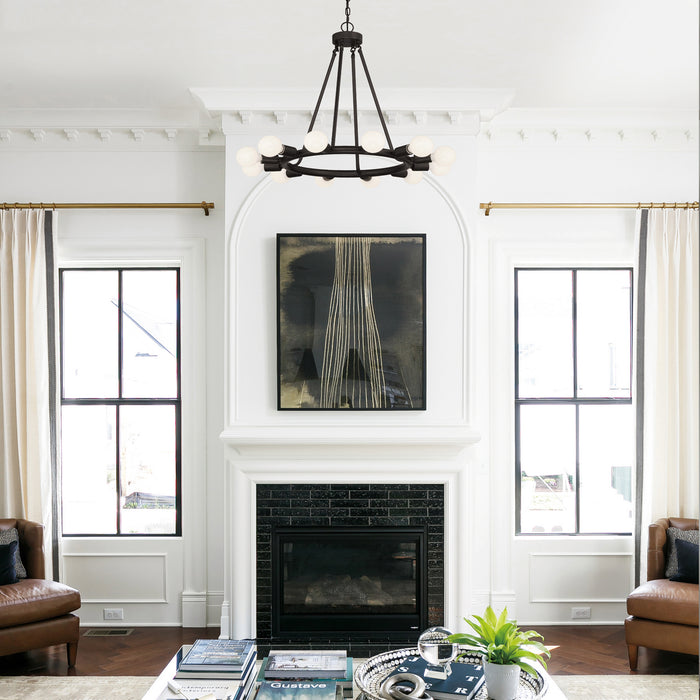 Crystorama 9045-BK 12 Light Chandelier, Black