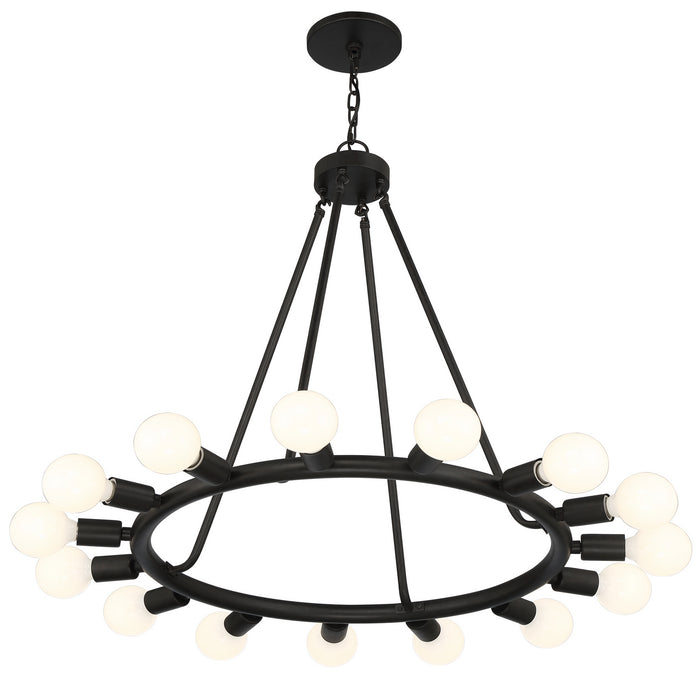 Crystorama 9046-BK 15 Light Chandelier, Black