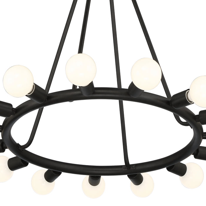 Crystorama 9046-BK 15 Light Chandelier, Black