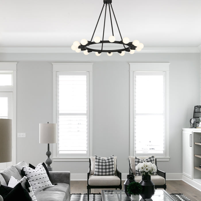 Crystorama 9046-BK 15 Light Chandelier, Black