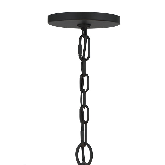 Crystorama 9593-MK Three Light Pendant, Matte Black