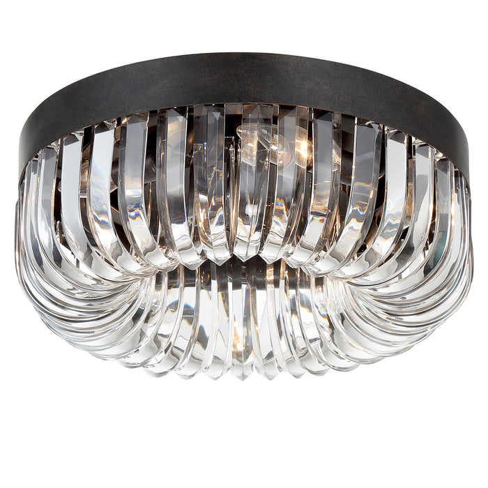 Crystorama ALI-B2005-CZ Five Light Flush Mount, Charcoal Bronze