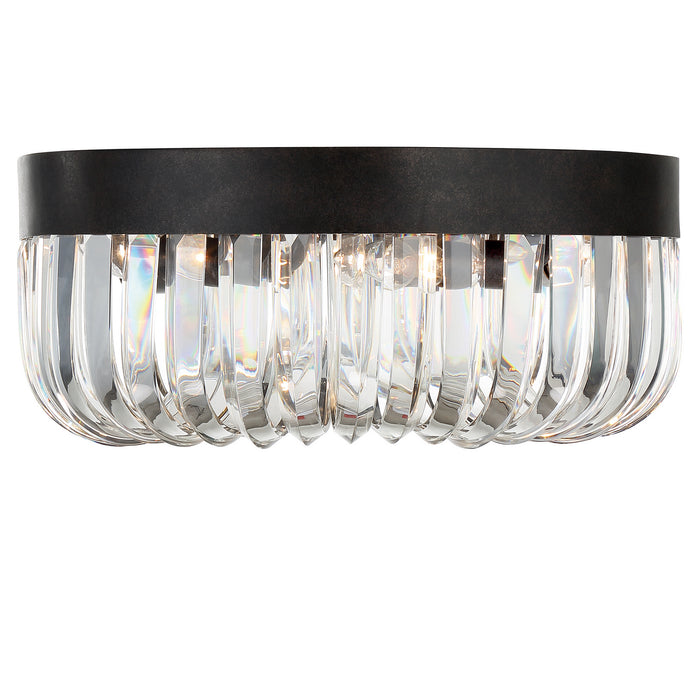 Crystorama ALI-B2005-CZ Five Light Flush Mount, Charcoal Bronze