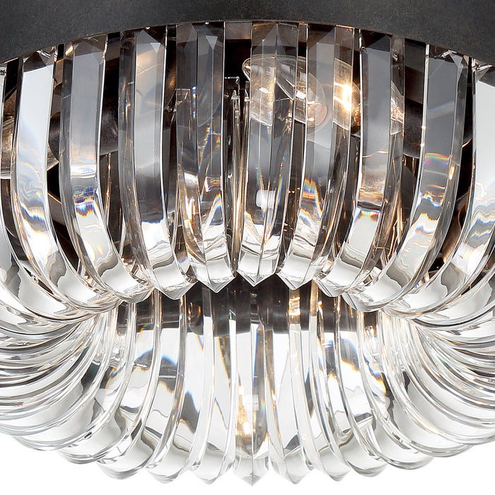 Crystorama ALI-B2005-CZ Five Light Flush Mount, Charcoal Bronze