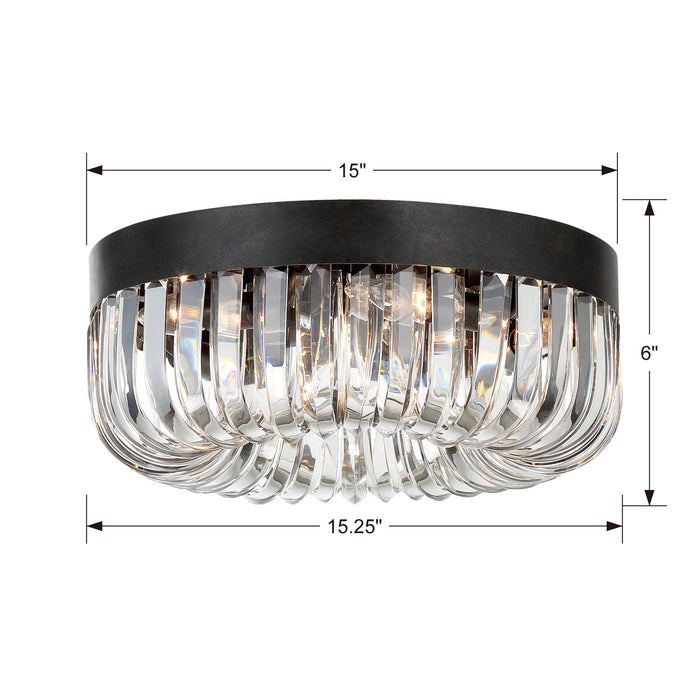 Crystorama ALI-B2005-CZ Five Light Flush Mount, Charcoal Bronze