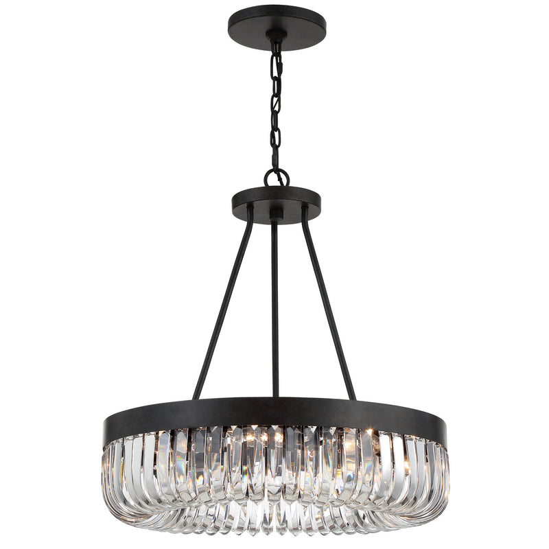 Crystorama ALI-B2008-CZ Eight Light Chandelier, Charcoal Bronze