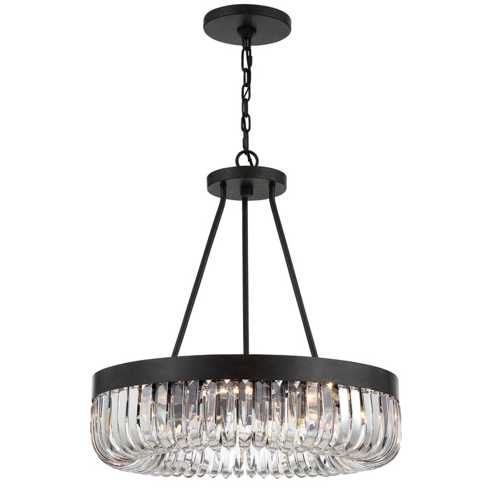 Crystorama ALI-B2008-CZ Eight Light Chandelier, Charcoal Bronze