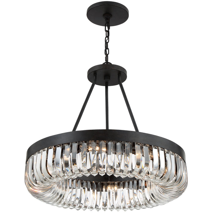 Crystorama ALI-B2008-CZ Eight Light Chandelier, Charcoal Bronze